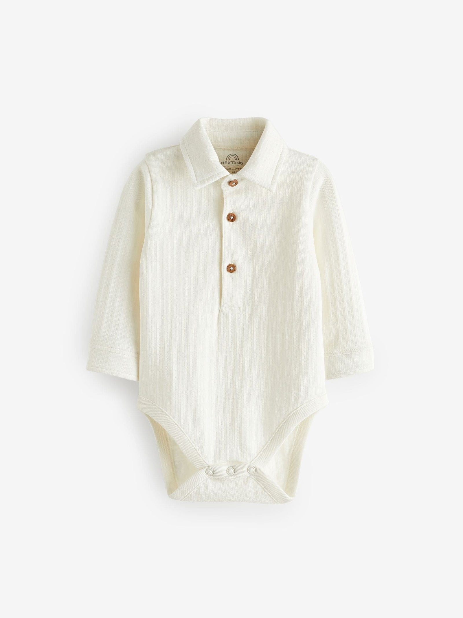 White Textured Shirt Baby Bodysuit (0mths-3yrs)