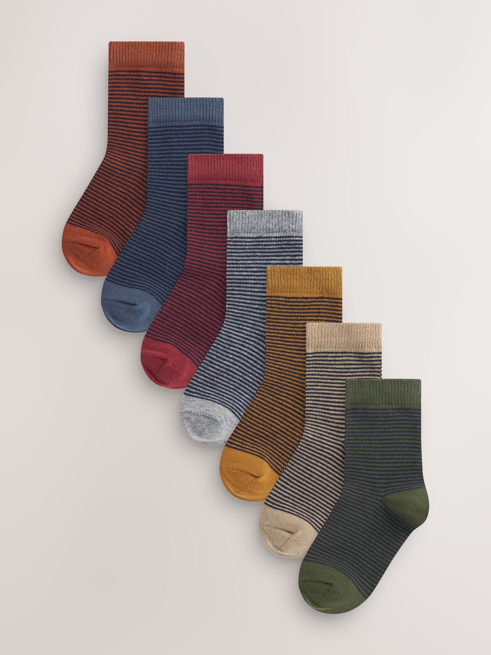Multi Stripe Cotton Rich Socks 7 Pack