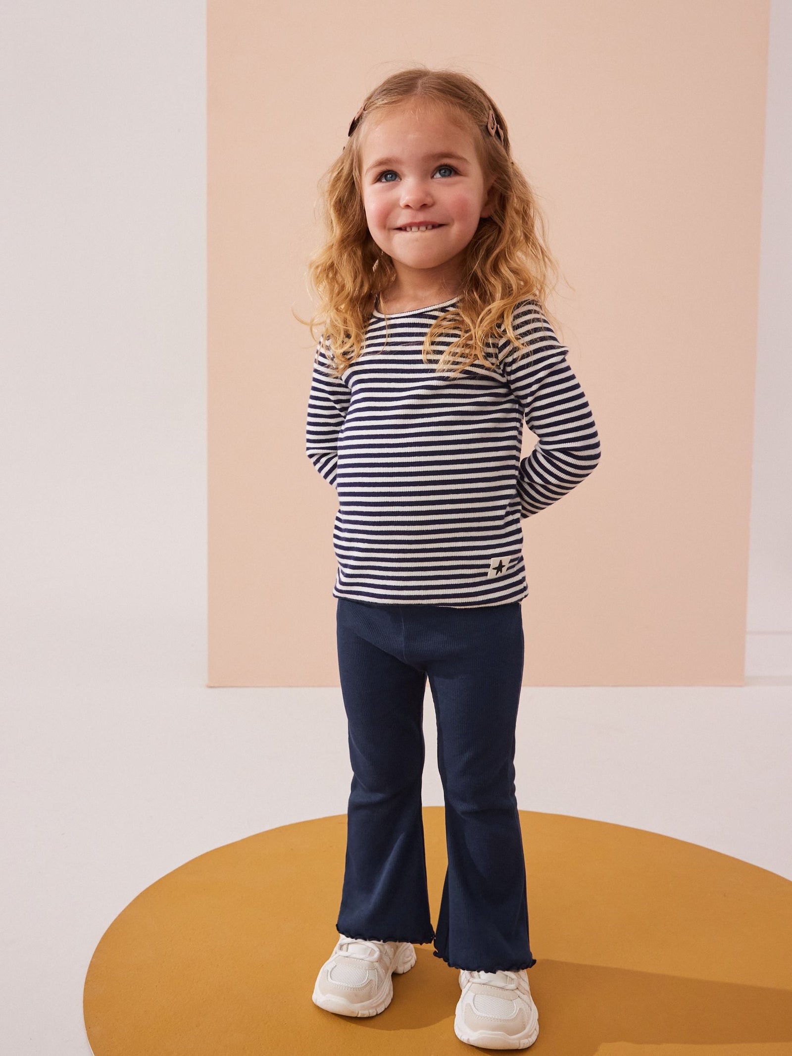 Navy Rib Flare Leggings (3mths-7yrs)