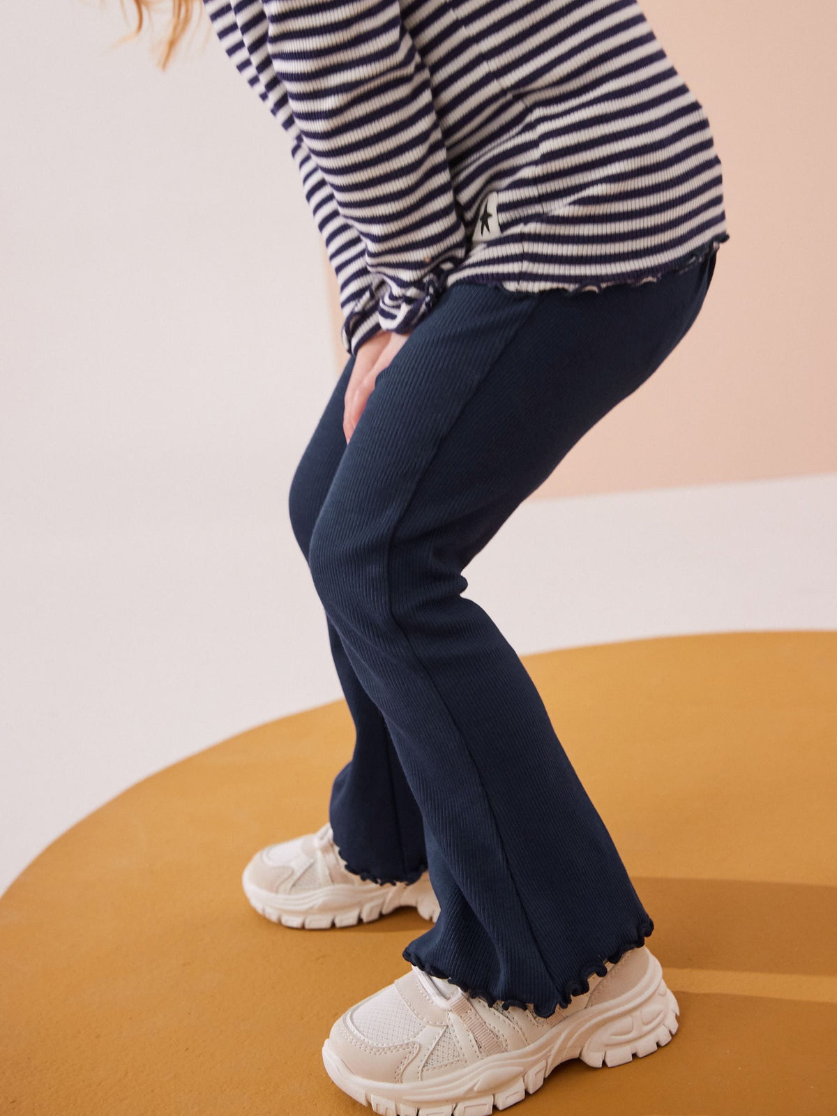 Navy Rib Flare Leggings (3mths-7yrs)