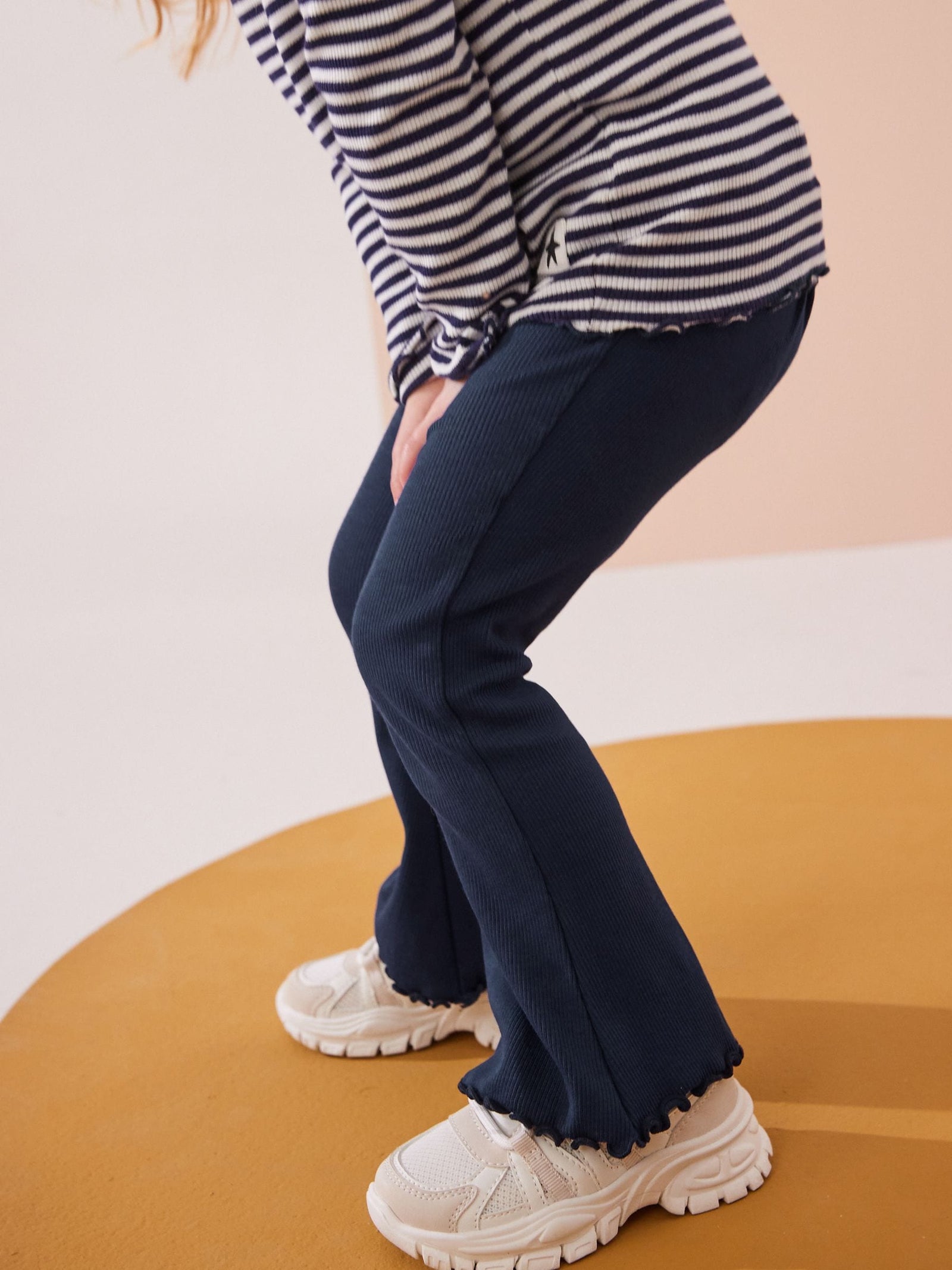 Navy Rib Flare Leggings (3mths-7yrs)