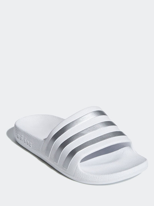 adidas White Adilette Kids Swim Sandals