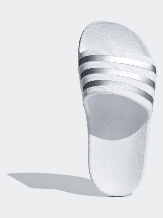 adidas White Adilette Kids Swim Sandals