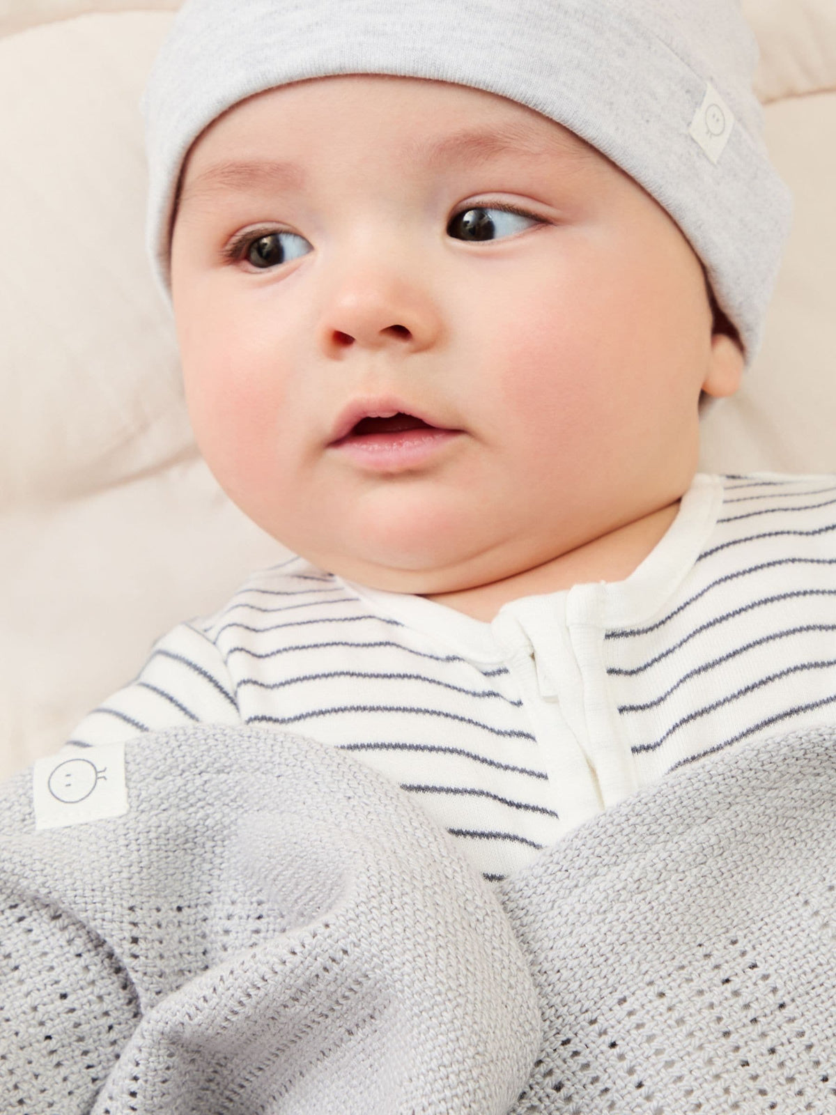 MORI Grey Blend Cellular Baby Blanket