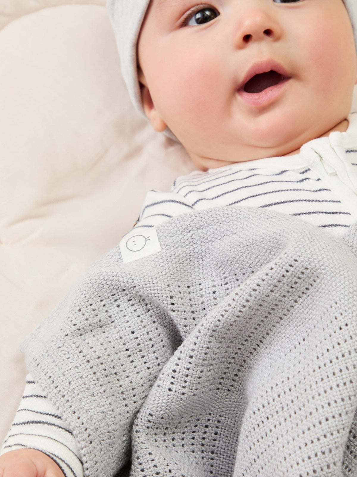 MORI Grey Blend Cellular Baby Blanket