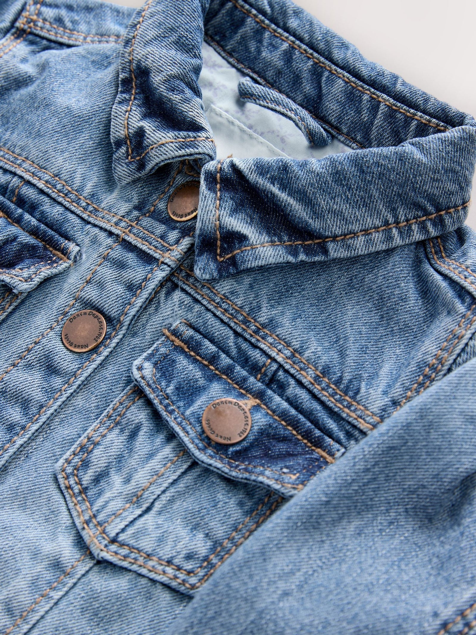 Mid Blue Denim Western 100% Cotton Jacket (3mths-7yrs)