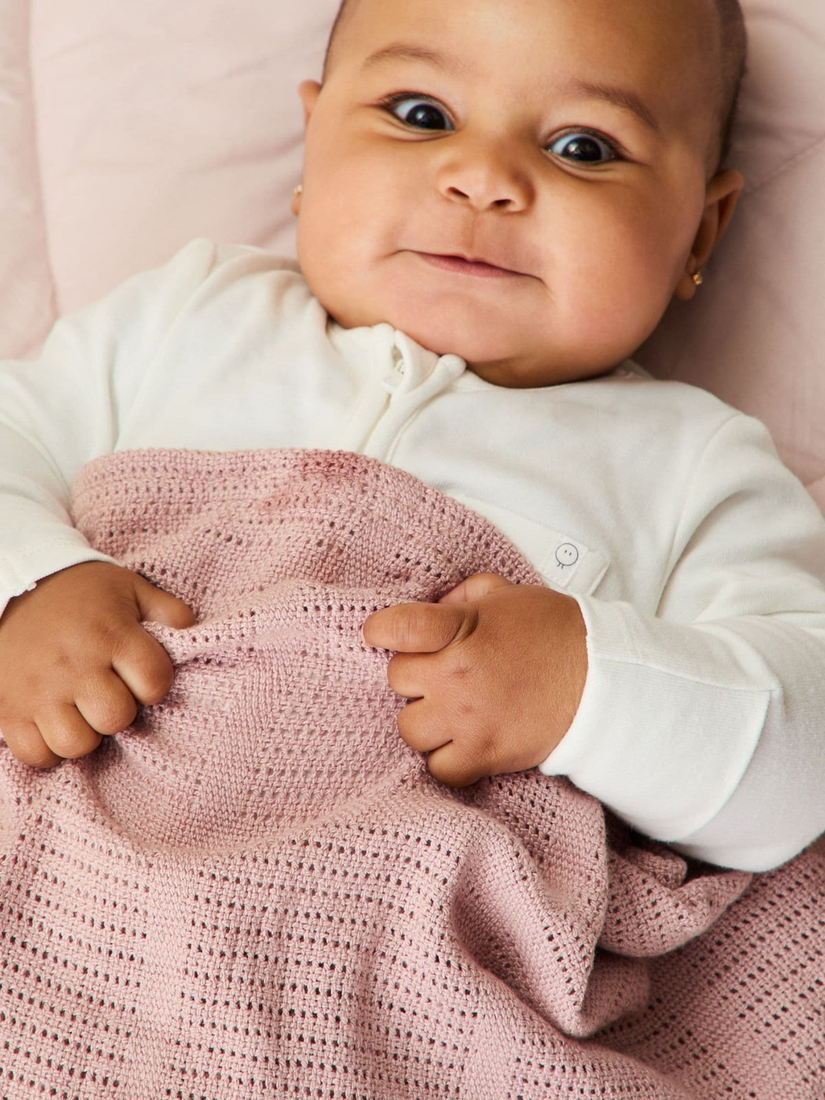 MORI Rose Pink Blend Cellular Baby Blanket