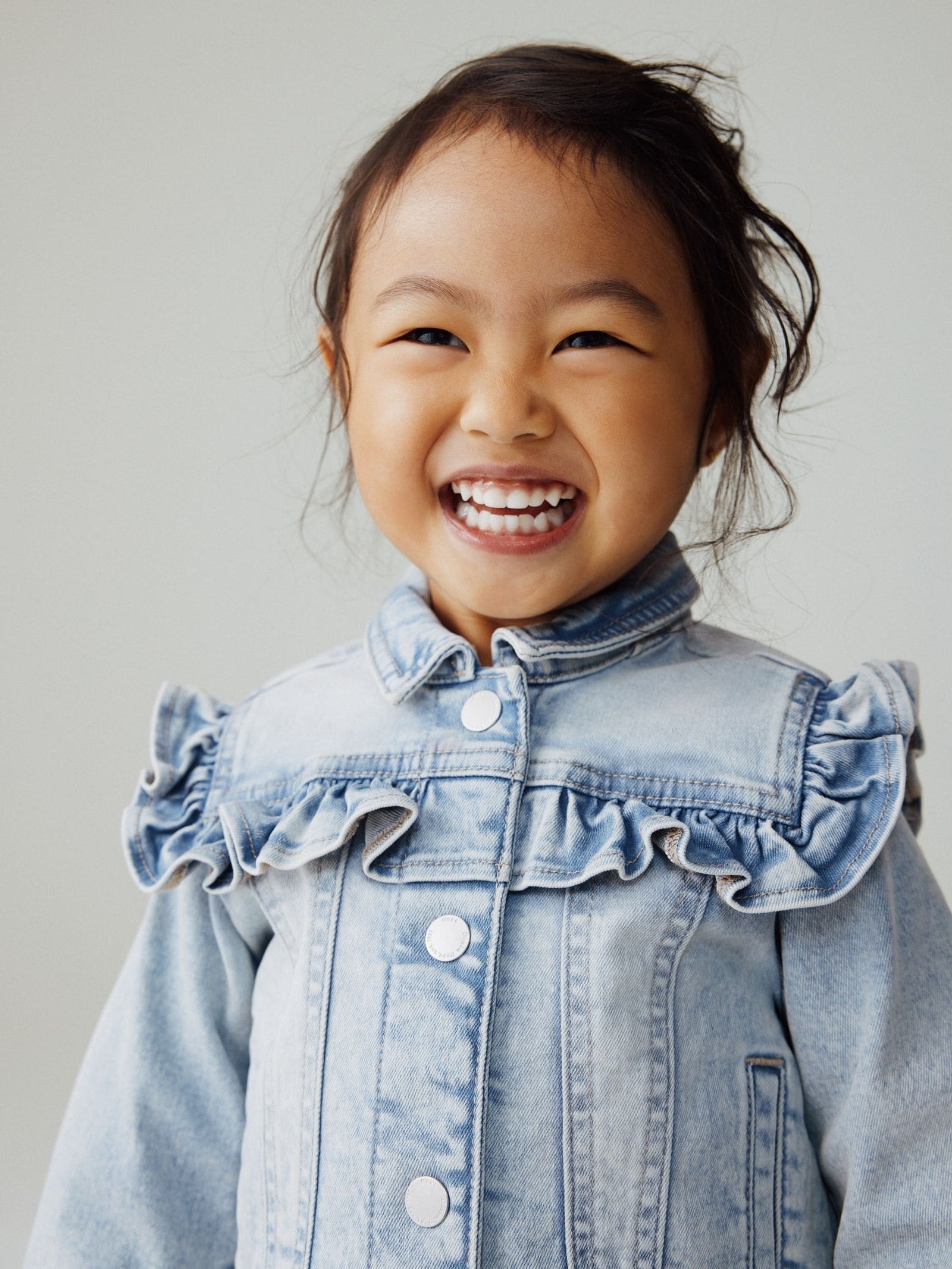 Mid Blue Denim Frill Jacket (3mths-7yrs)