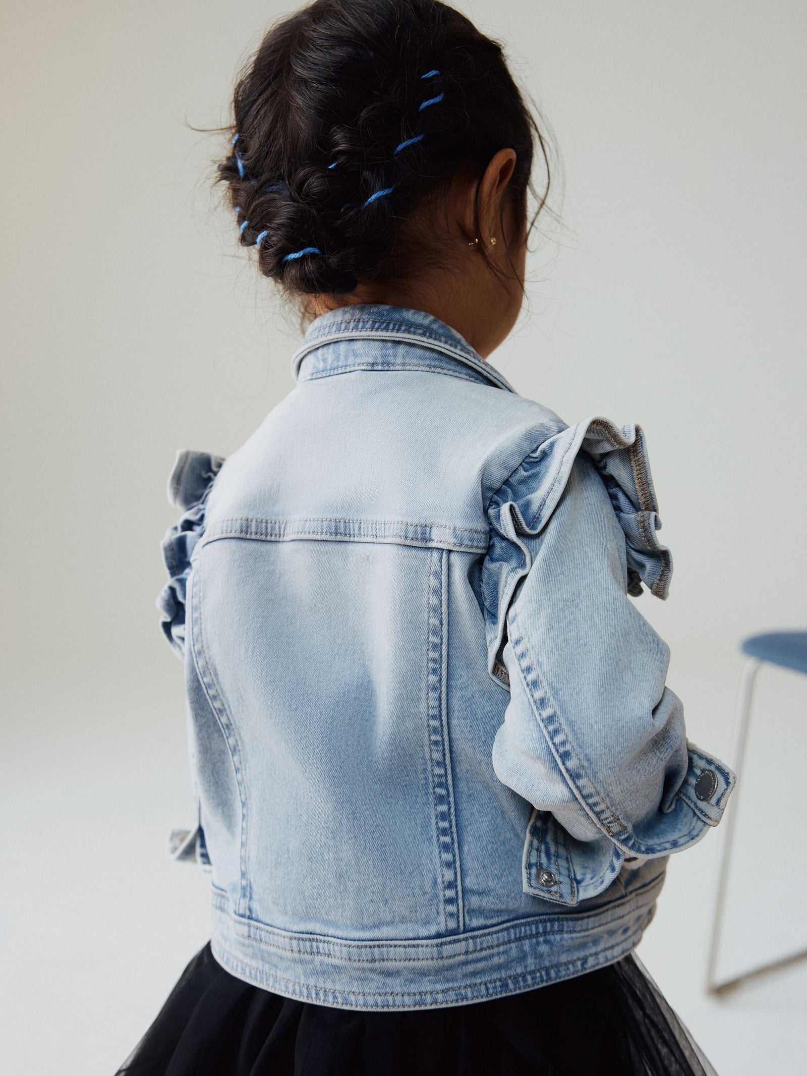 Mid Blue Denim Frill Jacket (3mths-7yrs)