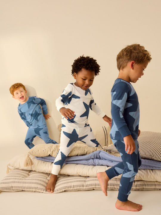 Blue/Navy Snuggle Pyjamas 3 Pack (9mths-10yrs)