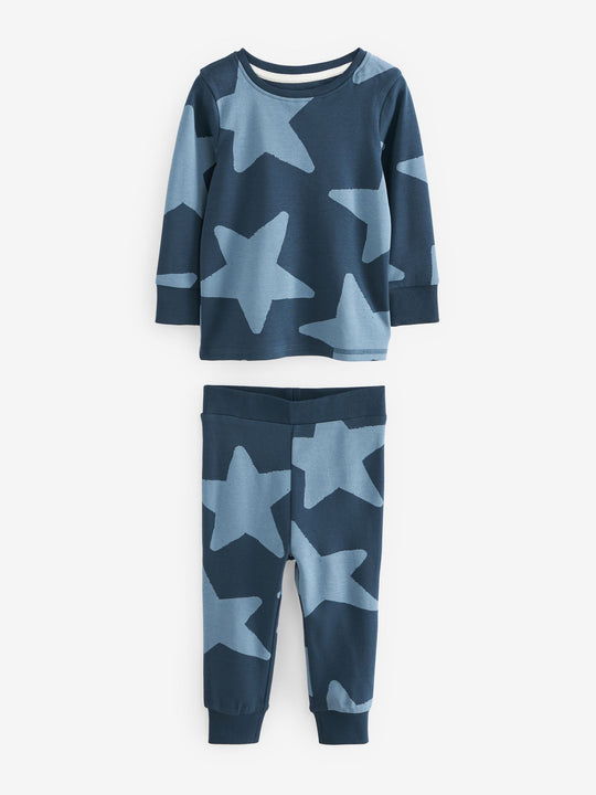 Blue/Navy Snuggle Pyjamas 3 Pack (9mths-10yrs)