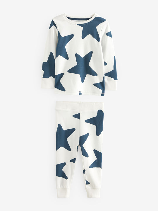 Blue/Navy Snuggle Pyjamas 3 Pack (9mths-10yrs)