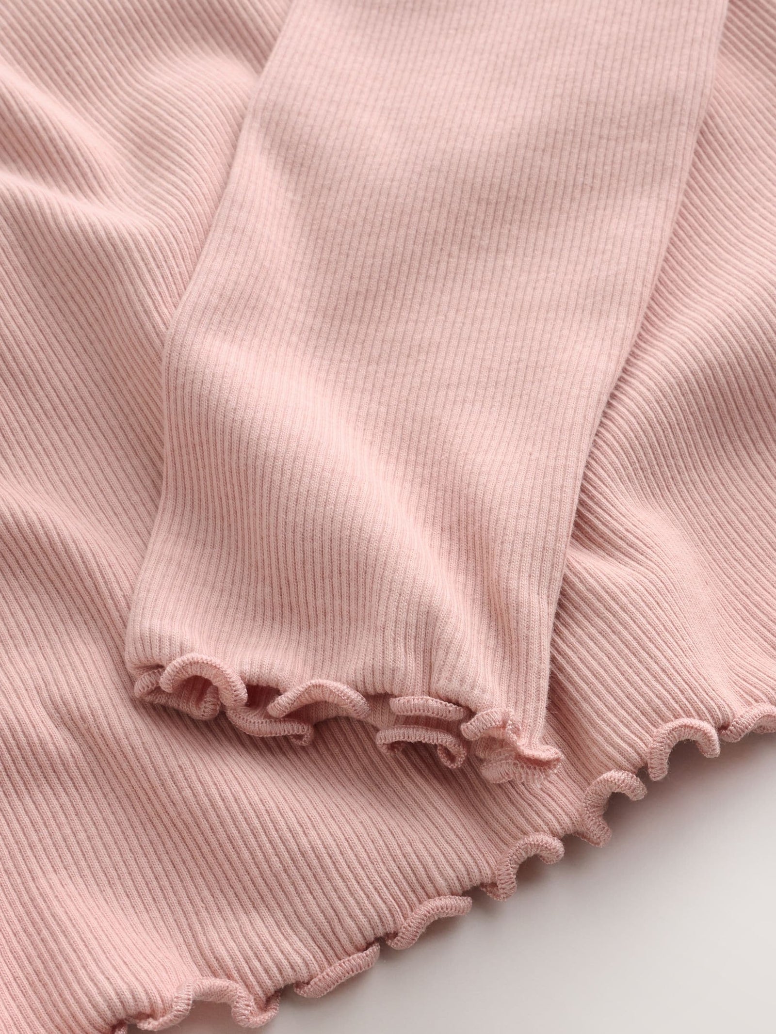 Pale Pink Cotton Rich Long Sleeve Rib T-Shirt (3mths-7yrs)