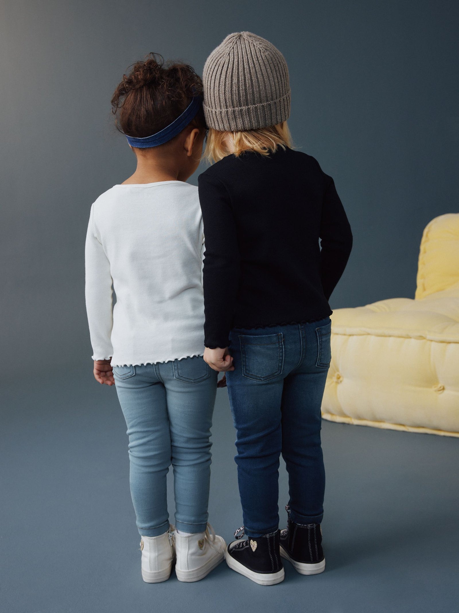 Mid Blue/Light Blue Denim 2 Pack Elasticated Waist Jeggings (3mths-7yrs)