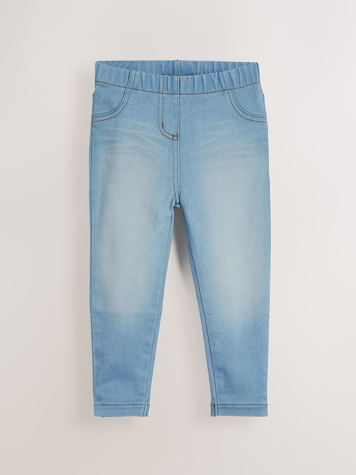 Mid Blue/Light Blue Denim 2 Pack Elasticated Waist Jeggings (3mths-7yrs)