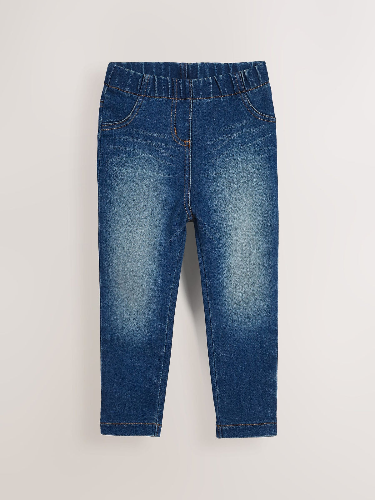 Mid Blue/Light Blue Denim 2 Pack Elasticated Waist Jeggings (3mths-7yrs)