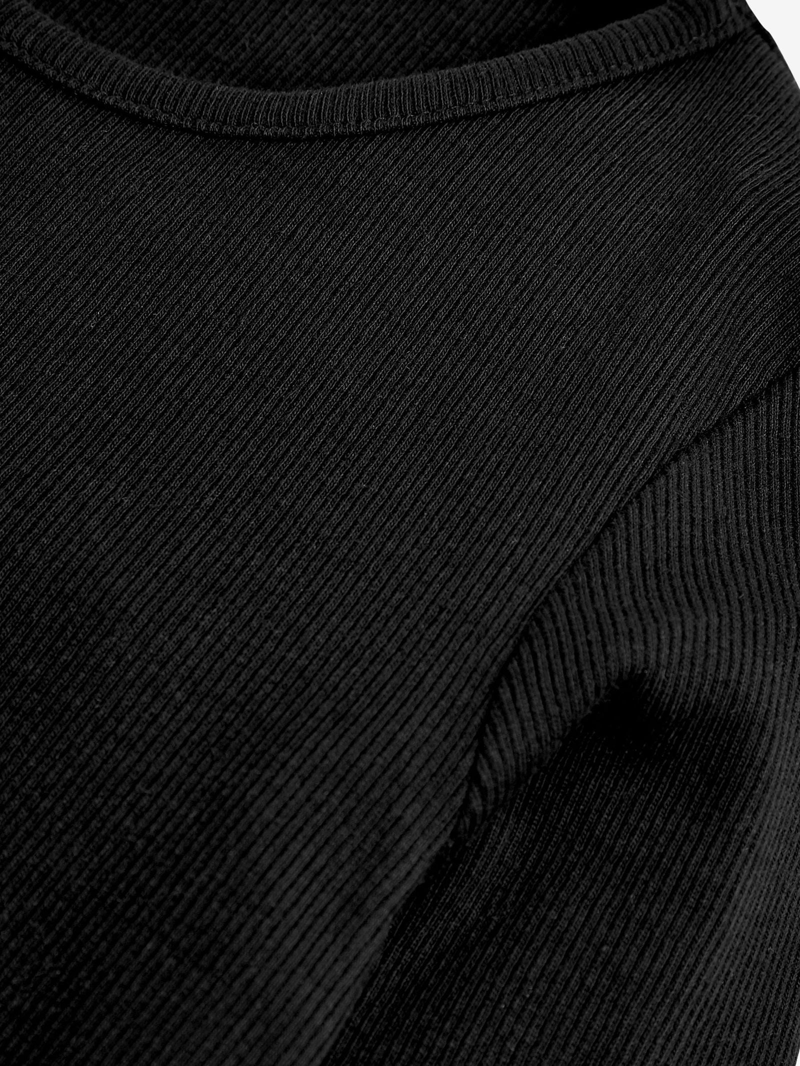 Black Long Sleeve Ribbed Top (3-16yrs)