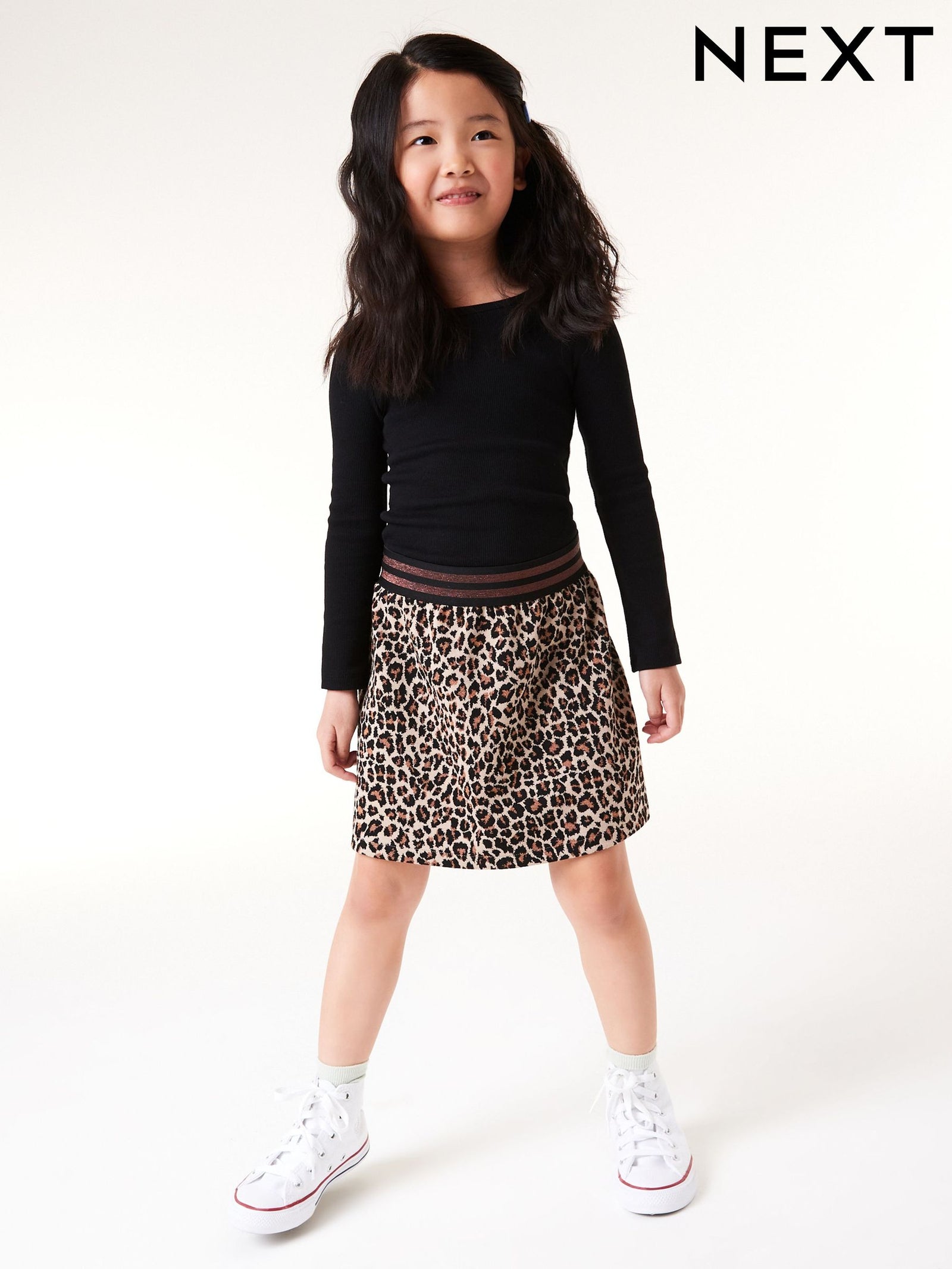 Black Long Sleeve Ribbed Top (3-16yrs)