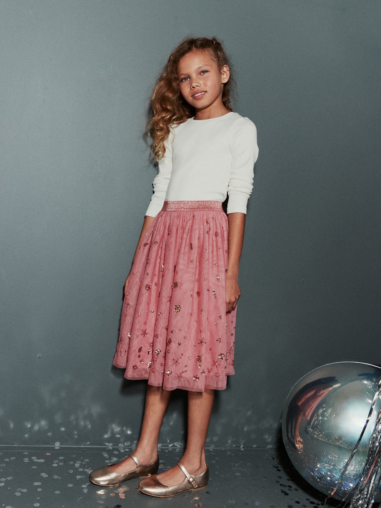 Ecru White/Cream Long Sleeve Ribbed Top (3-16yrs)