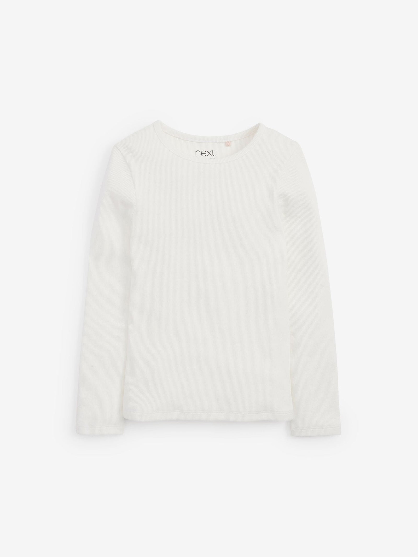Ecru White/Cream Long Sleeve Ribbed Top (3-16yrs)