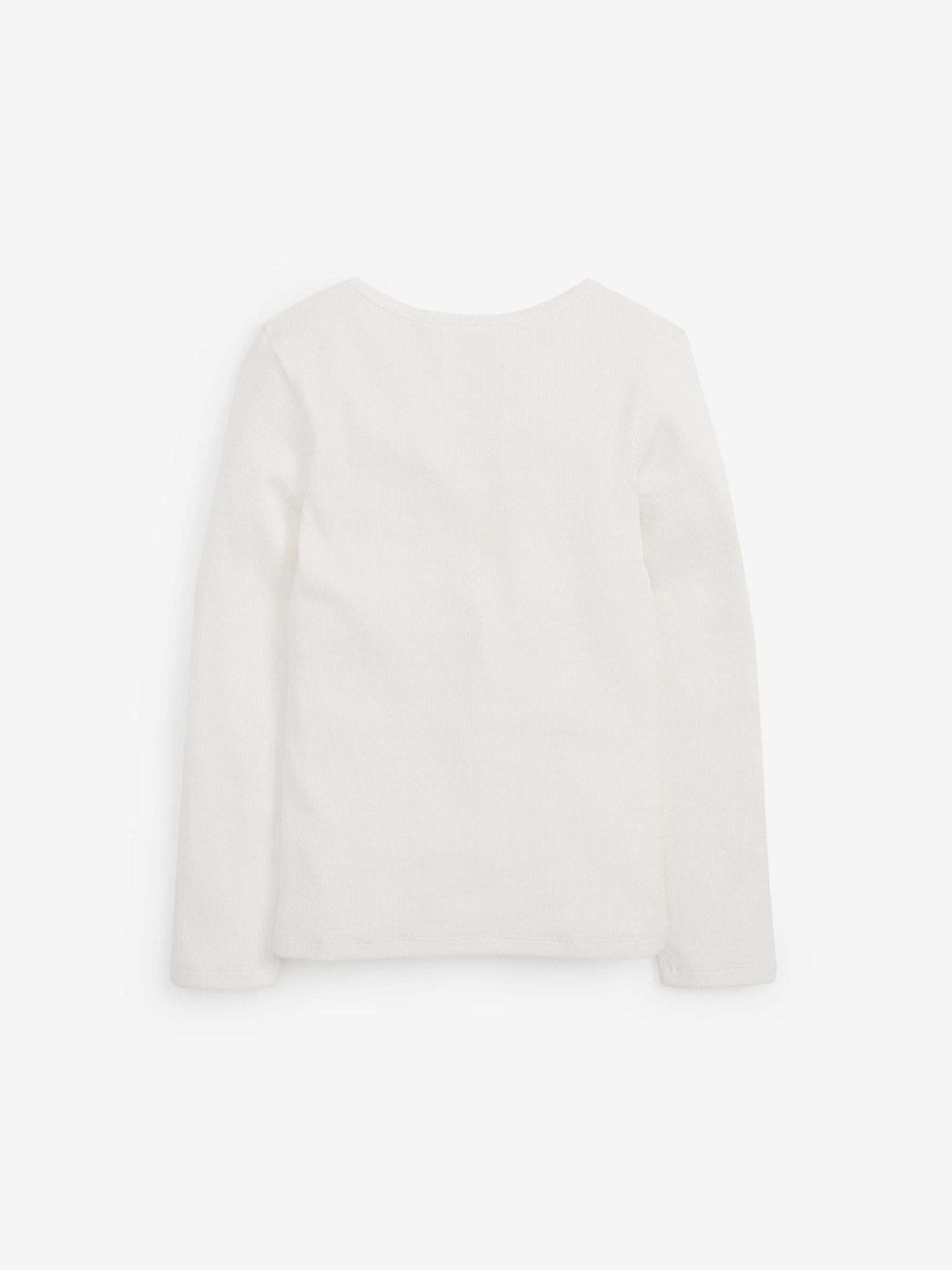 Ecru White/Cream Long Sleeve Ribbed Top (3-16yrs)