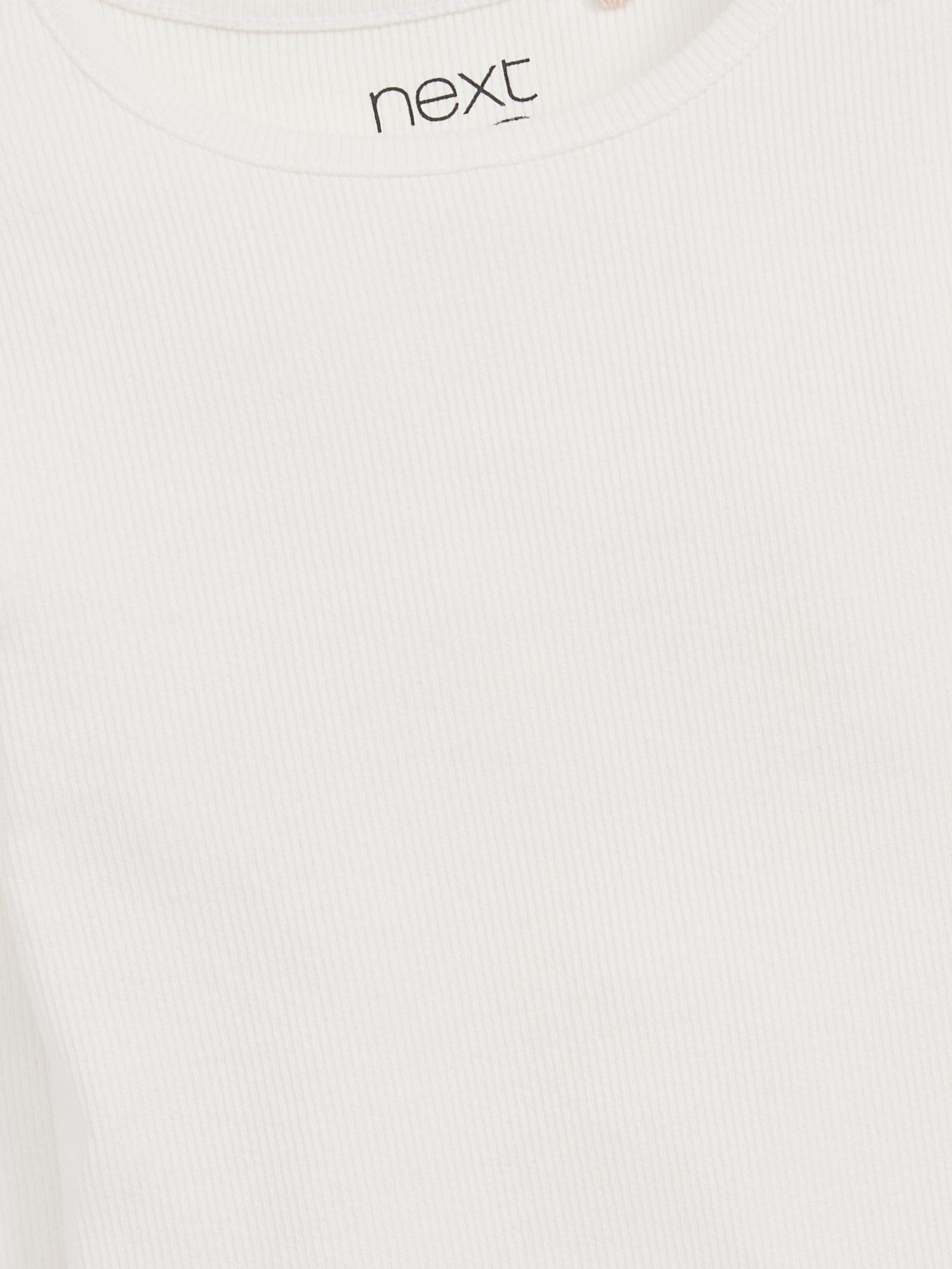 Ecru White/Cream Long Sleeve Ribbed Top (3-16yrs)