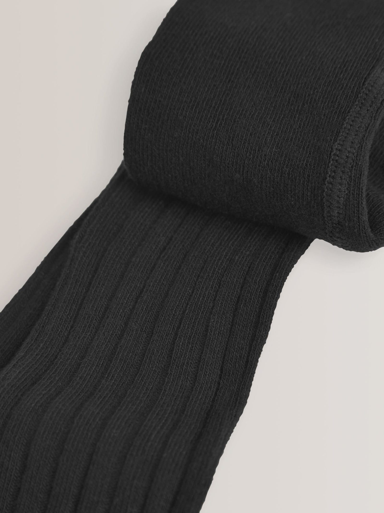 Black Cotton Rich Rib Tights