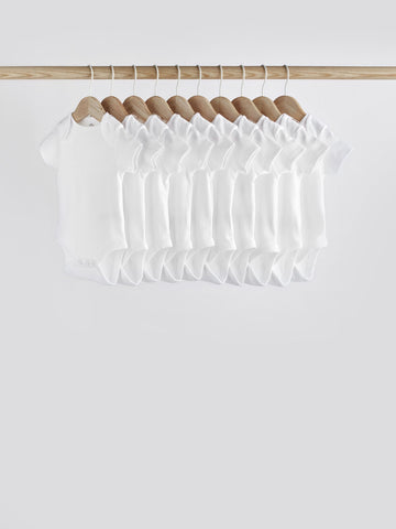 White Essential 10 Pack Short Sleeve Bodysuits