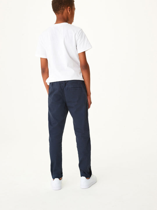 Navy Blue Regular Fit Rib Waist Pull-On Trousers (3-16yrs)