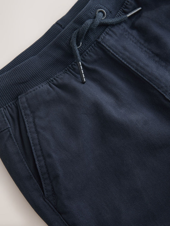 Navy Blue Regular Fit Rib Waist Pull-On Trousers (3-16yrs)