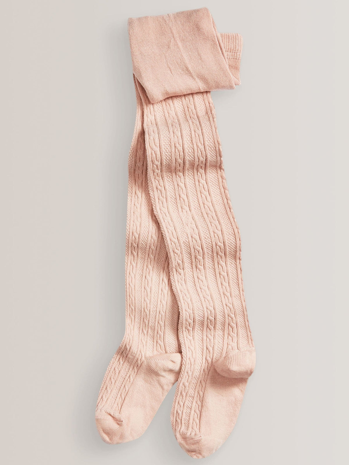 Charcoal Grey/Pink/Cream Regular Length Cotton Rich Cable Tights 3 Pack