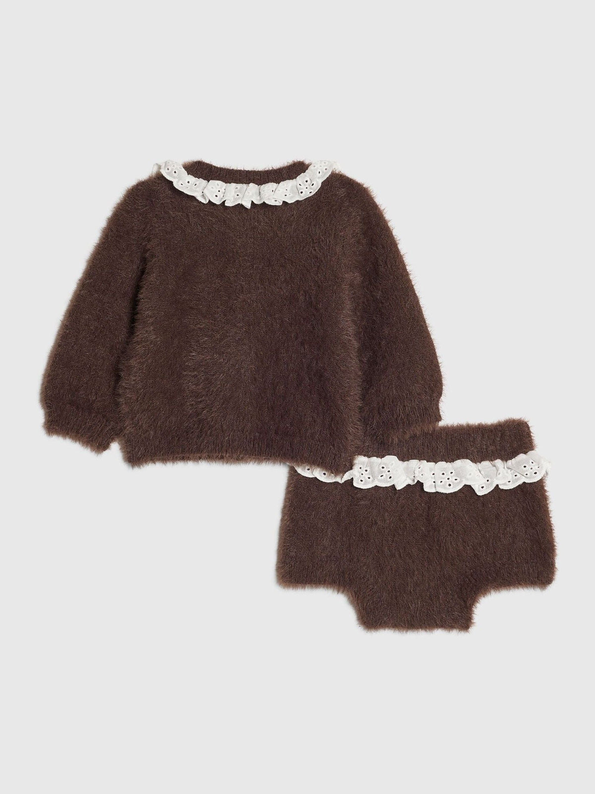River Island Brown Swan Caridgan & Shorts Set