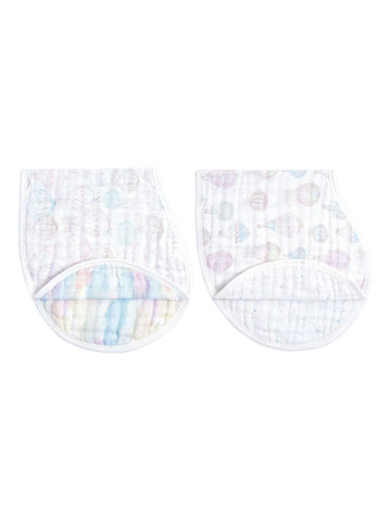 aden + anais White Cotton Muslin Burpy Bibs 2 Pack