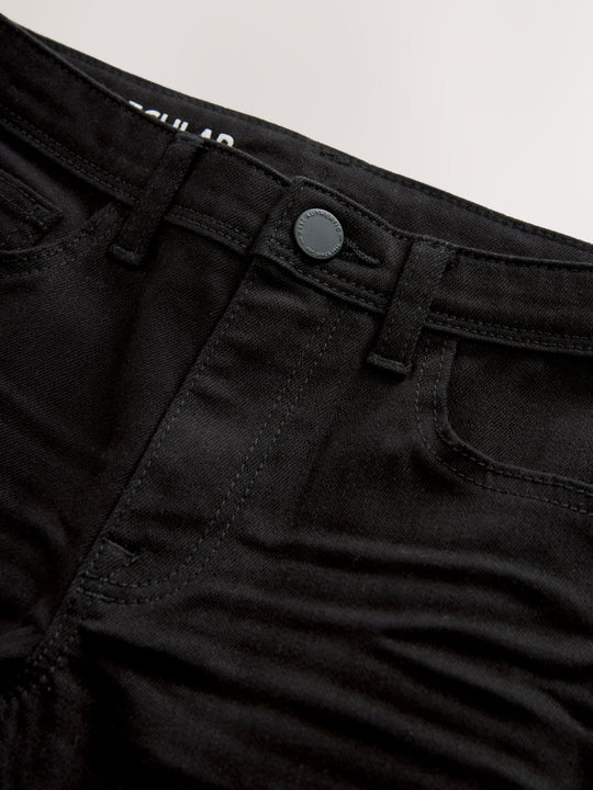 Black Regular Fit Stretch Jeans (3-17yrs)
