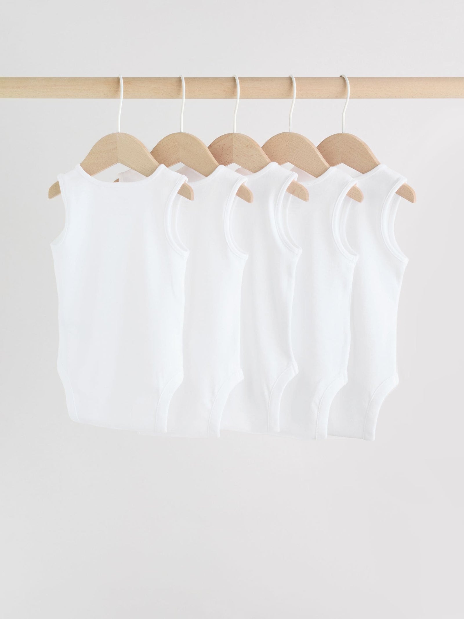 White 5 Pack Baby Vest Bodysuits