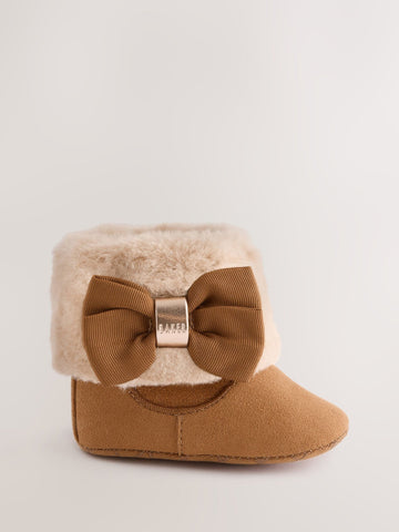 Baker by Ted Baker Baby Girls Faux Fur Trim Padders Boots