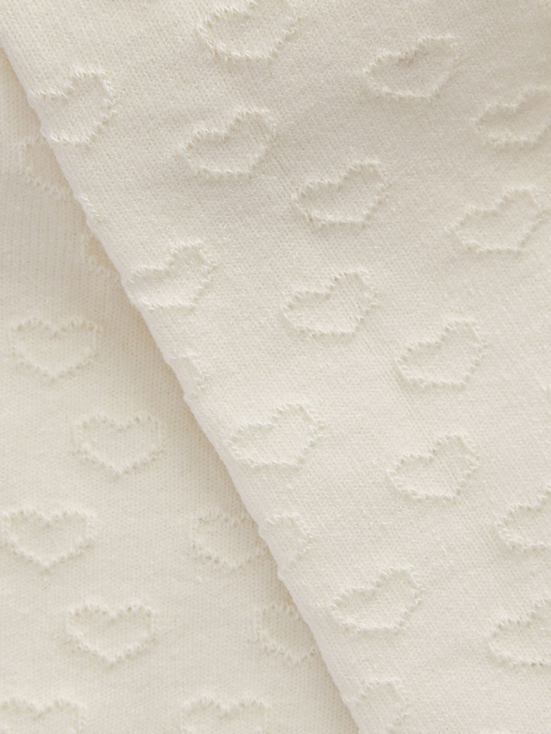 Ecru Cream Cotton Rich Textured Heart Tights