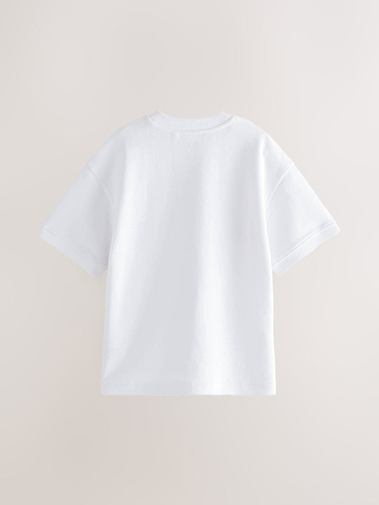 White Relaxed Fit Heavyweight T-Shirt (3-16yrs)