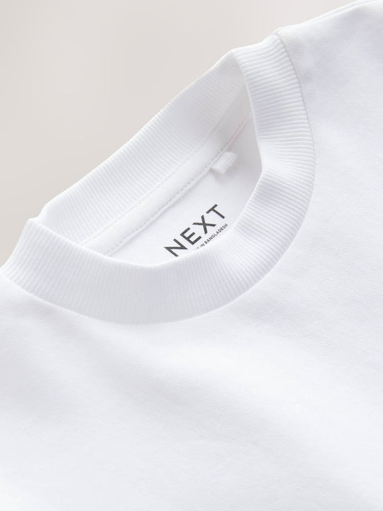 White Relaxed Fit Heavyweight T-Shirt (3-16yrs)