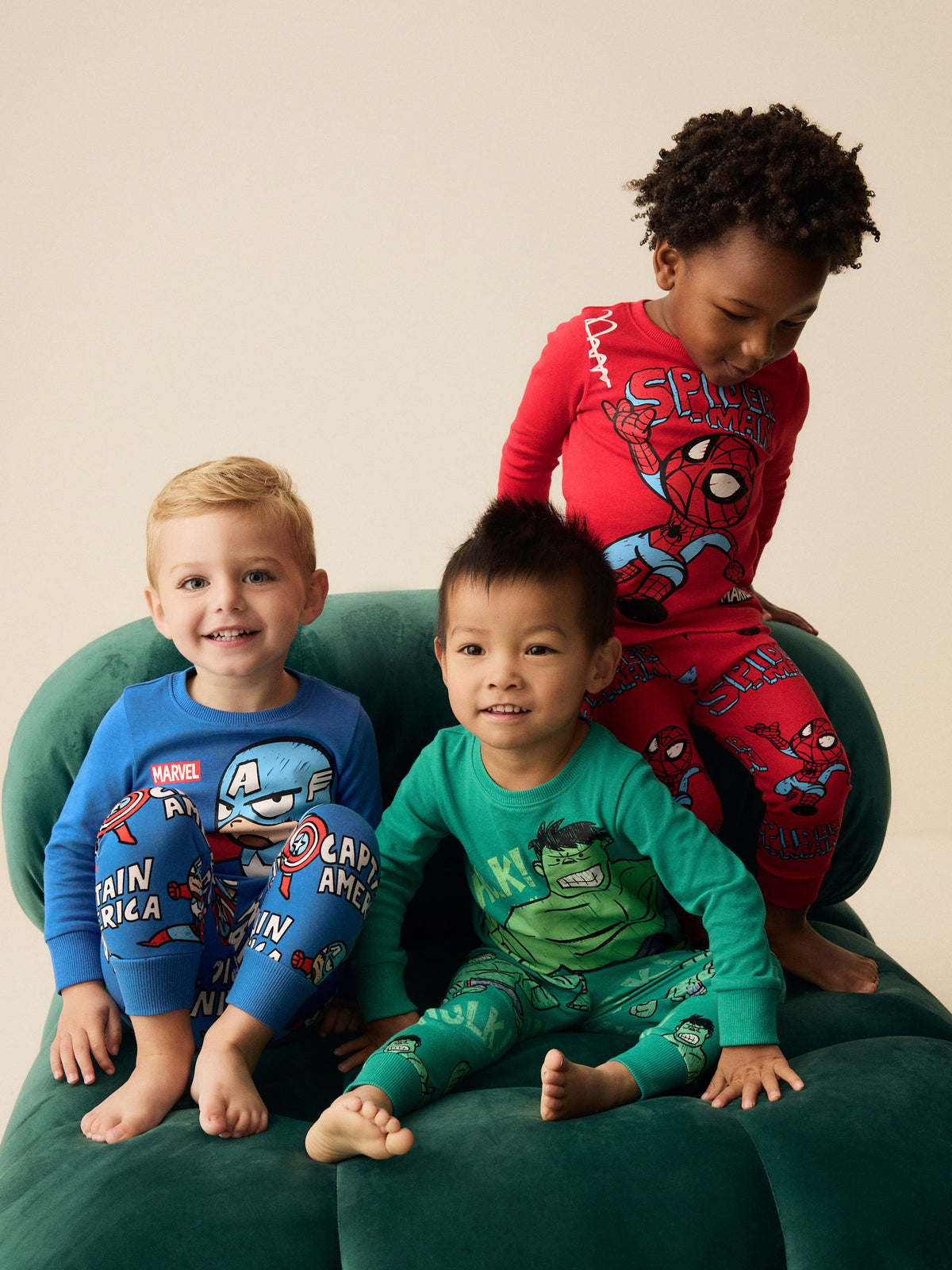 Marvel Red/Green/Blue Snuggle Pyjamas 3 Pack (9mths-8yrs)