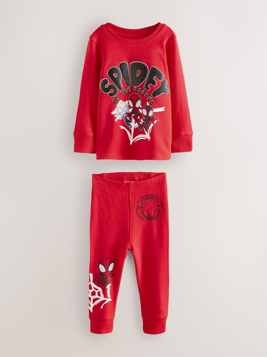 Spidey and Friends Red/Ecru Cream 2 Pack Snuggle Pyjamas (12mths-8yrs)