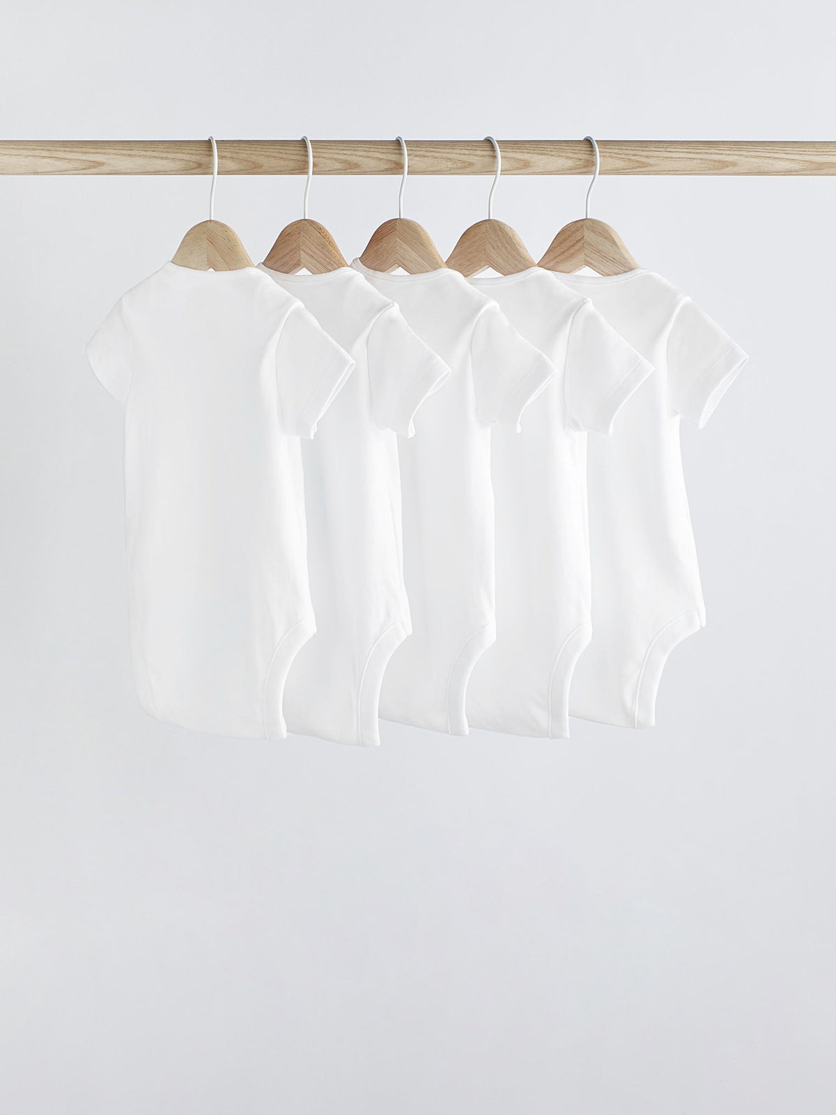 White Essential 5 Pack Short Sleeve Bodysuits