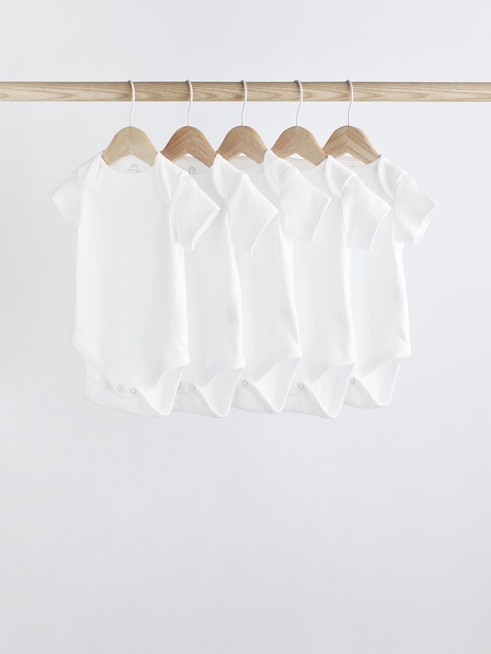 White Essential 5 Pack Short Sleeve Bodysuits