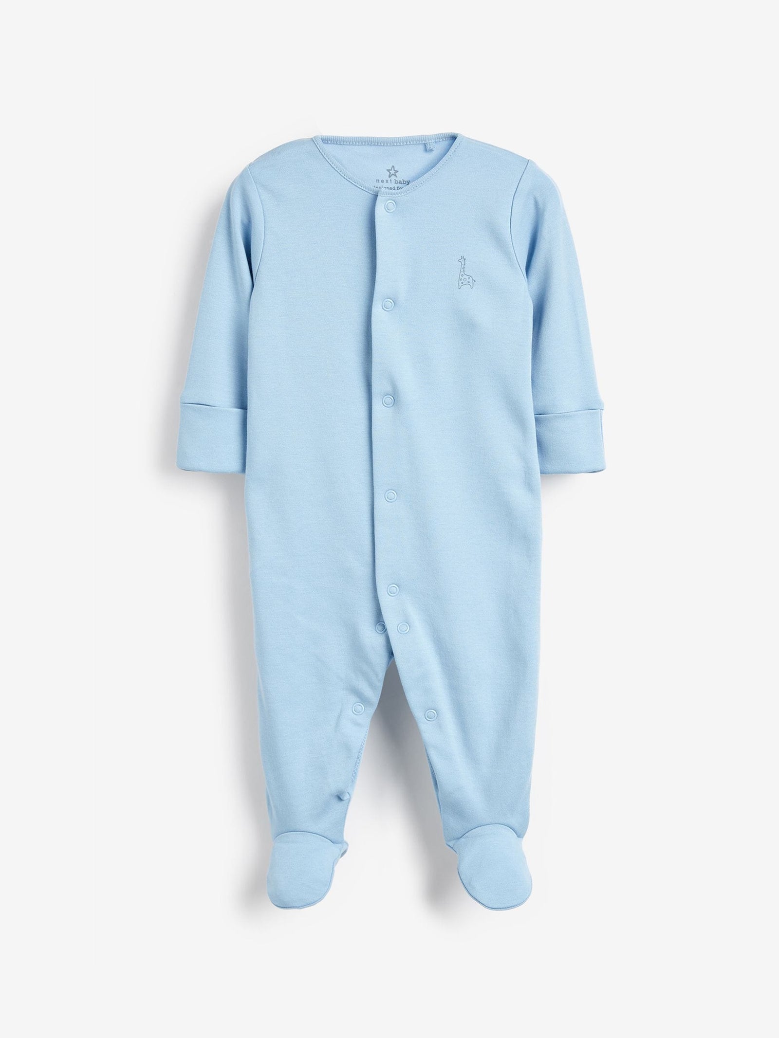 Blue/White 3 Pack Baby Sleepsuits (0-2yrs)