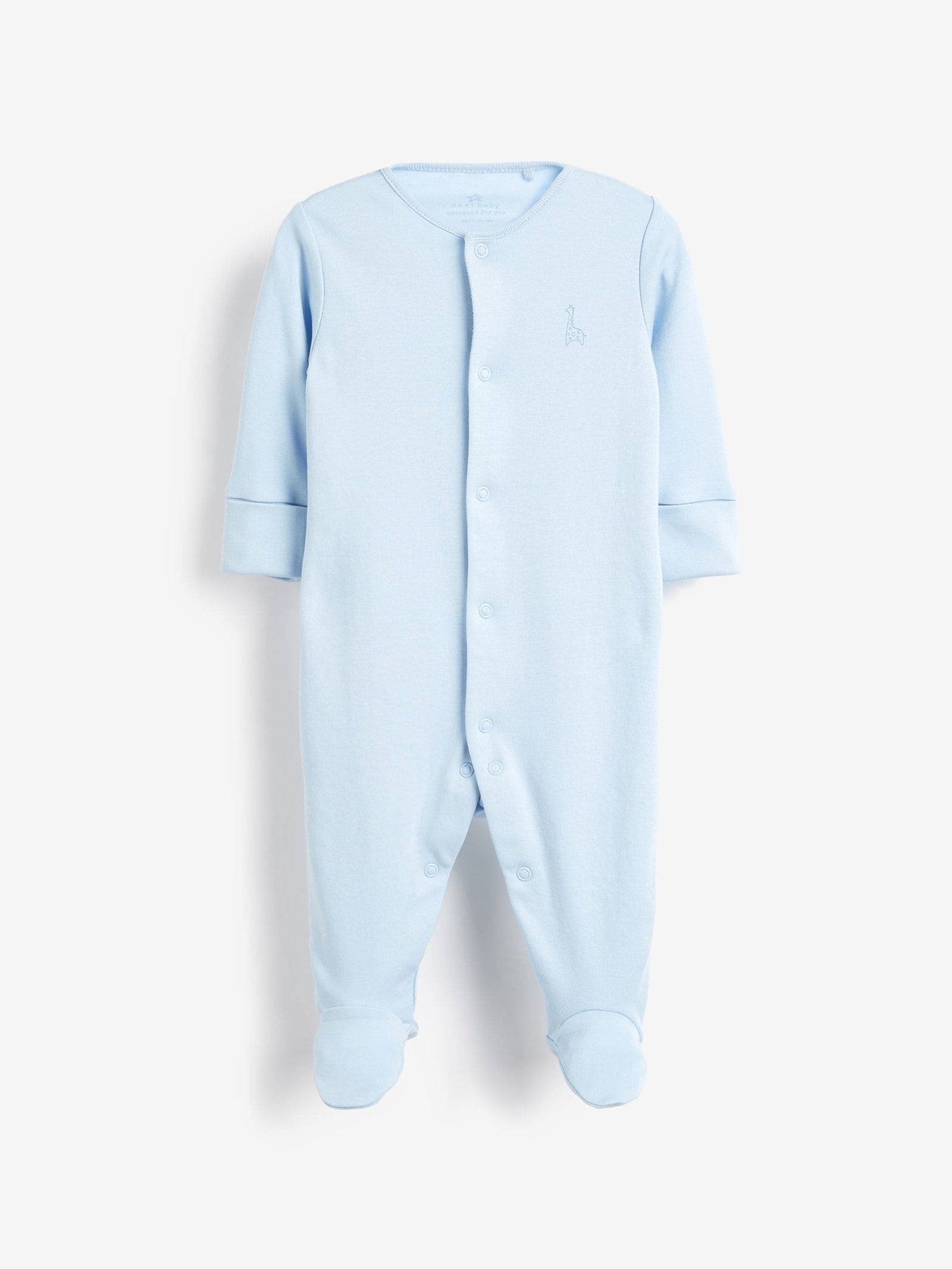 Blue/White 3 Pack Baby Sleepsuits (0-2yrs)