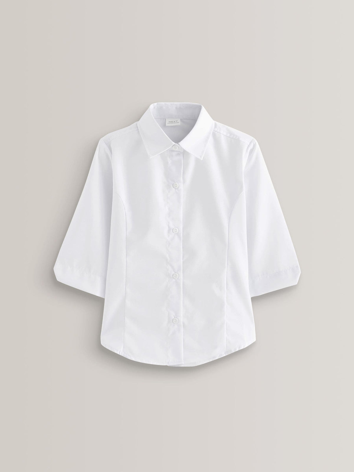 White Regular Fit Girls 2 Pack Three Quarter Sleeve School Blouses (3-17yrs)