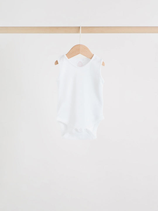 Pink/White 7 Pack Essential Vest Baby Bodysuits