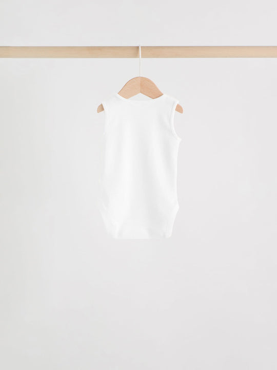 Pink/White 7 Pack Essential Vest Baby Bodysuits