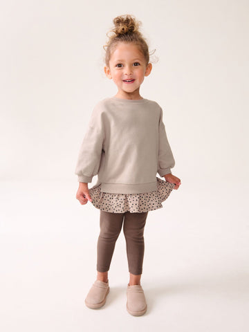 Neutral Tan Long Sleeve Top and Leggings Set (3mths-7yrs)