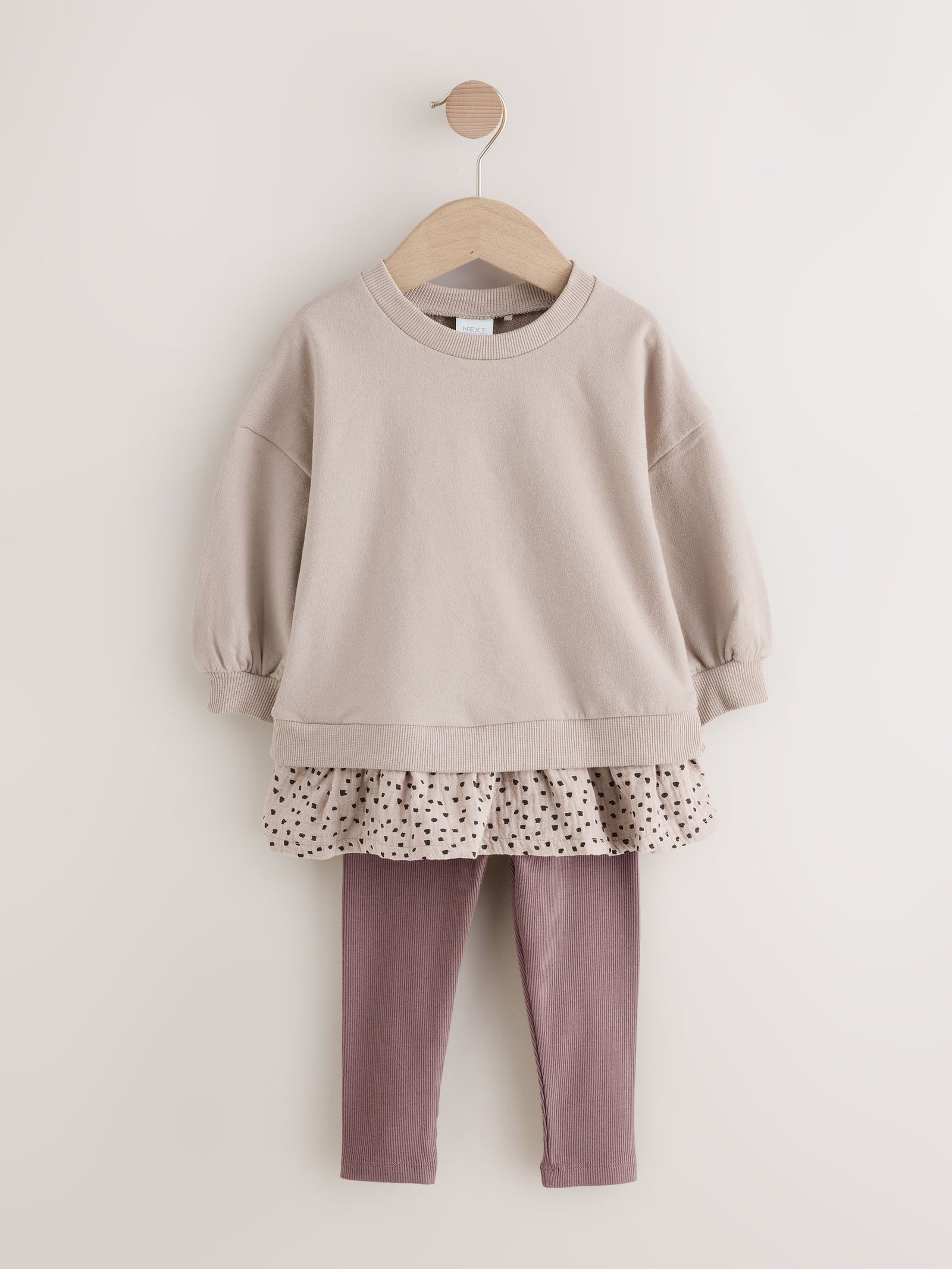 Neutral Tan Long Sleeve Top and Leggings Set (3mths-7yrs)
